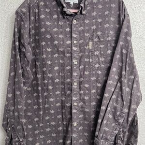 Columbia Buffalo Button Down Shirt Dark Gray 100% Cotton Men’s XL